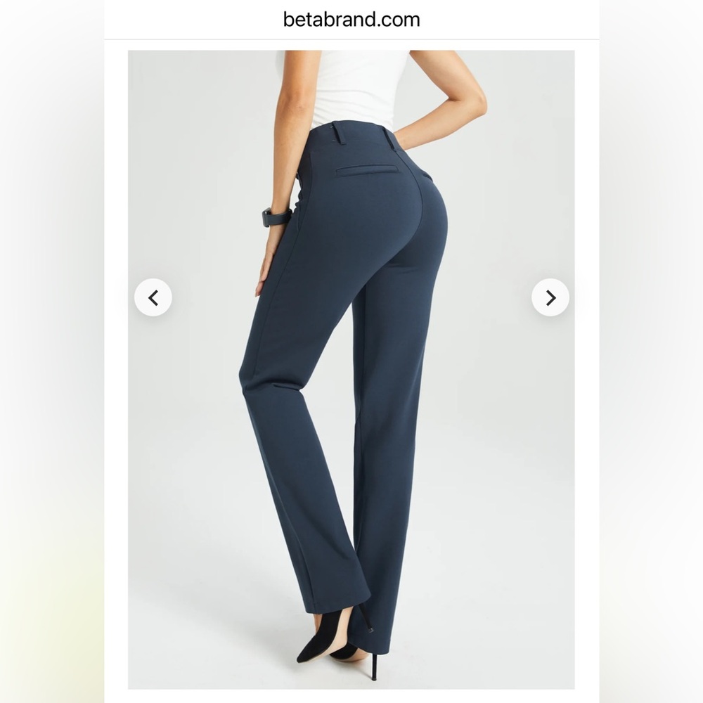BETABRAND navy blue TALL dress pants YOGA PANTS size large  STRAIGHT LEG DPYP - Picture 10 of 11